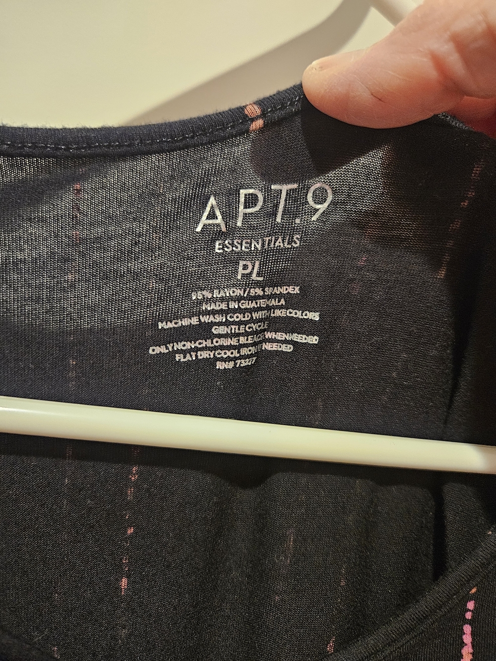 APT.9 Essentials Black Top with Pink Stitching